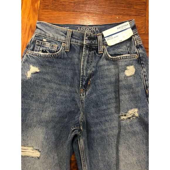 Arizona Jean Co Jeans High Rise Curvy Skater Baggie Fit Loose Wide Leg Size 1 - Picture 3 of 7